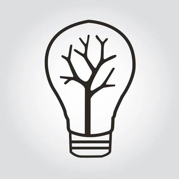 Žárovka a větev konceptu myšlení, kořen myšlení, myšlení koncept ikonu — Stock fotografie