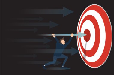 Başarı, ulaşan iş kavramı vektör çizim