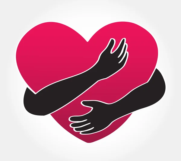 kalp vektör sarılma, kendini kucakla, kendini sev