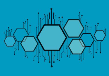 soyut altıgen ve teknoloji satır arkaplanı