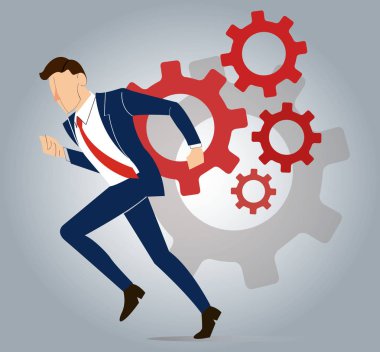 işadamı ile dişli başarı kavramı vektör için