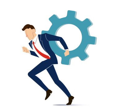 işadamı ile dişli başarı kavramı vektör için