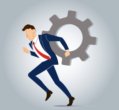 işadamı ile dişli başarı kavramı vektör için
