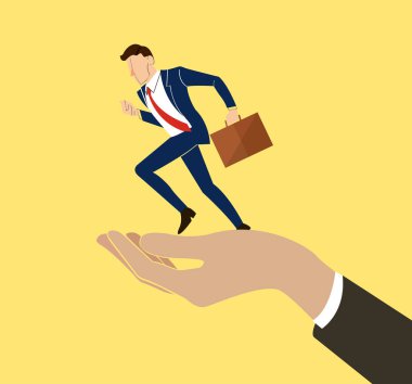 el tutma çalışan işadamı vektör