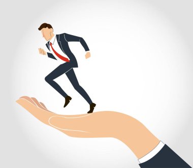 dişli vektör ile çalışan işadamı tutan el