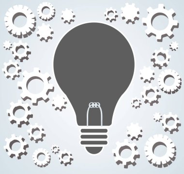 ampul şekli, düşünme kavramı soyut Dişliler vites 