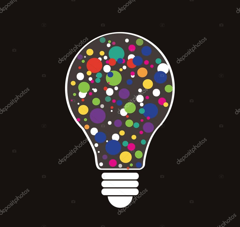 Colorful points in light bulb shape