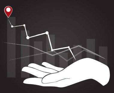 büyük el yüksek grafik, iş kavramı arka planda tutarak 