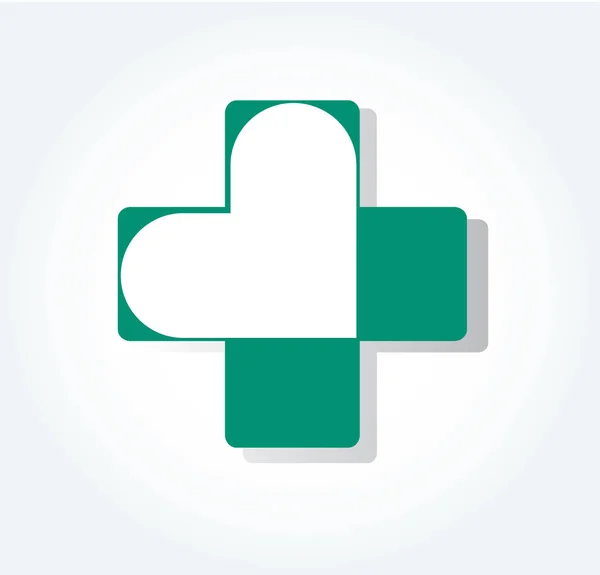 Desain ikon jantung rumah sakit, jantung dalam simbol medis - Stok Vektor
