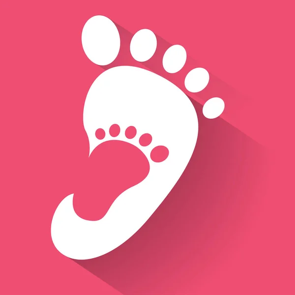 성인 발 아이콘에 아기 풋프린트입니다. 아이 신발이 게 아이콘. 가족 부호입니다. 부모 및 자식 기호입니다. 입양의 상징 자선 캠페인입니다. 벡터 일러스트 레이 션 — 스톡 벡터