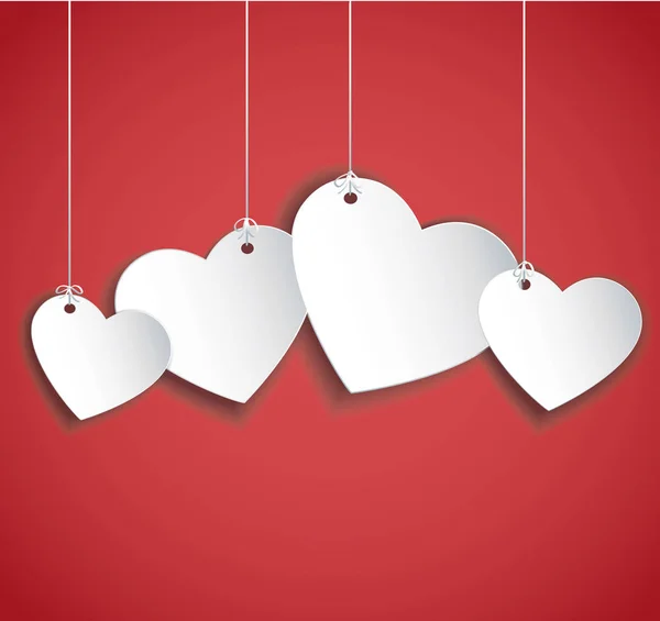 Hang harten vector Valentijnsdag achtergrond. — Stockvector