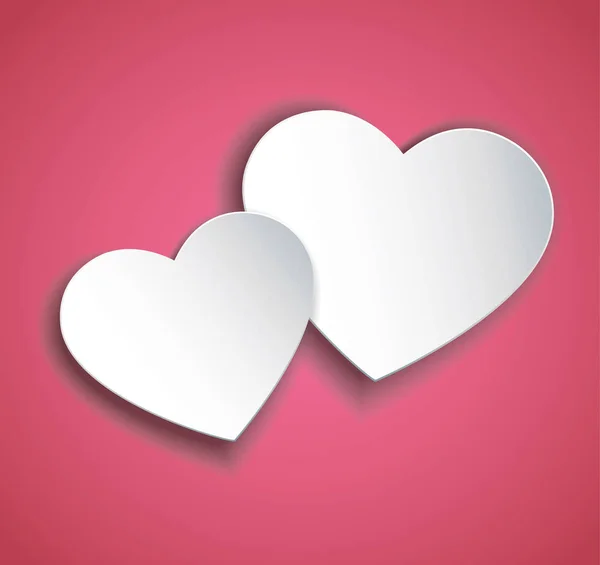 Two hearts icon vector. Valentine`s day background. — Stock Vector