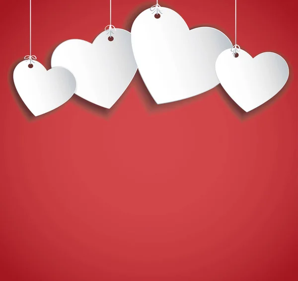 Hang hearts vector Valentine`s day background. — Stock Vector