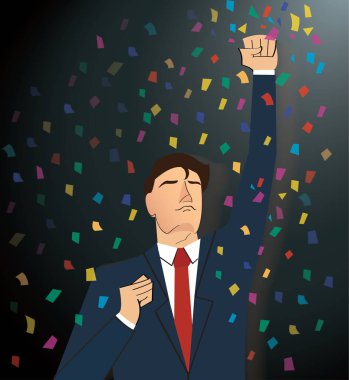 işadamı başarılı bir başarı kutluyor. İş kavramı illüstrasyon.