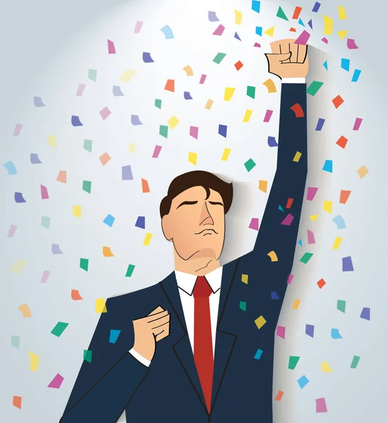 Zakenman vieren een succesvolle prestatie. Business concept illustratie. — Stockvector