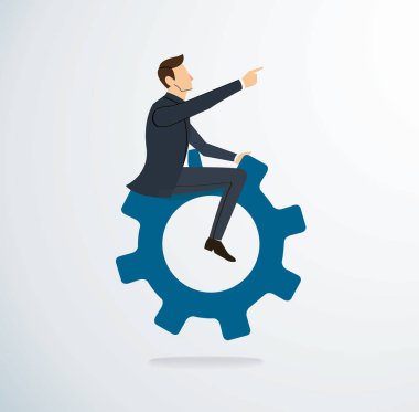 Dişli simge vektör sürme işadamı