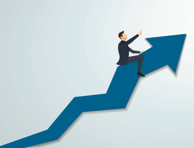 İşadamı ok simge vektör arka plan üzerinde
