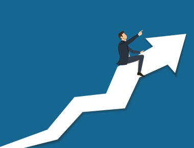 İşadamı ok simge vektör arka plan üzerinde