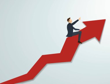 İşadamı ok simge vektör arka plan üzerinde