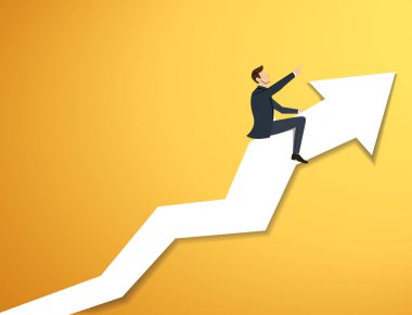 İşadamı ok simge vektör arka plan üzerinde