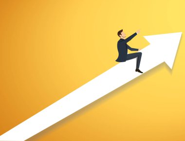 İşadamı ok simge vektör arka plan üzerinde