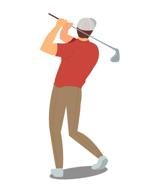 Hombre balanceo vector de golf — Vector de stock