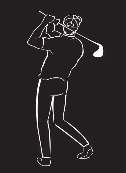 Homme balançant vecteur de golf — Image vectorielle