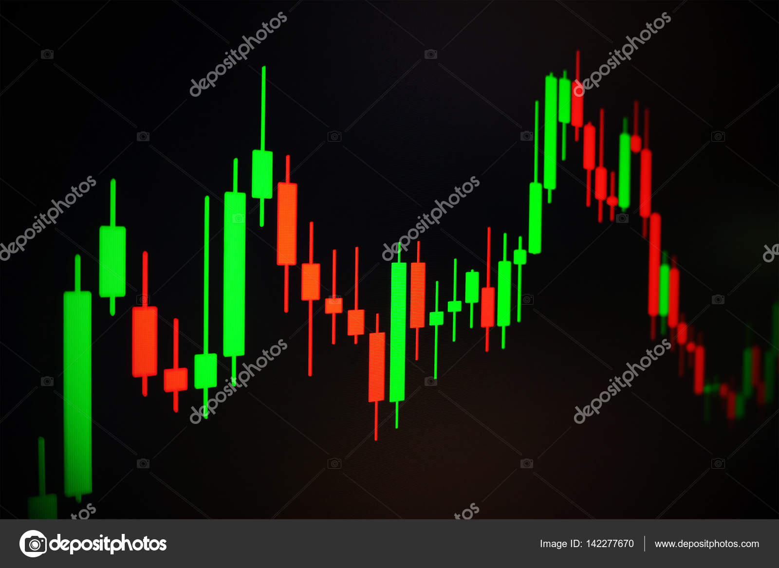 Stock De Forex Vert Et Rouge Graphique Avec Un Fond Noir Le Marche - 