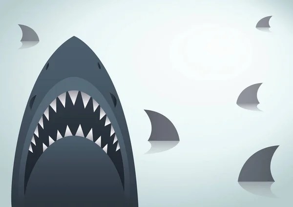 サメのベクトルの背景 — ストックベクタ