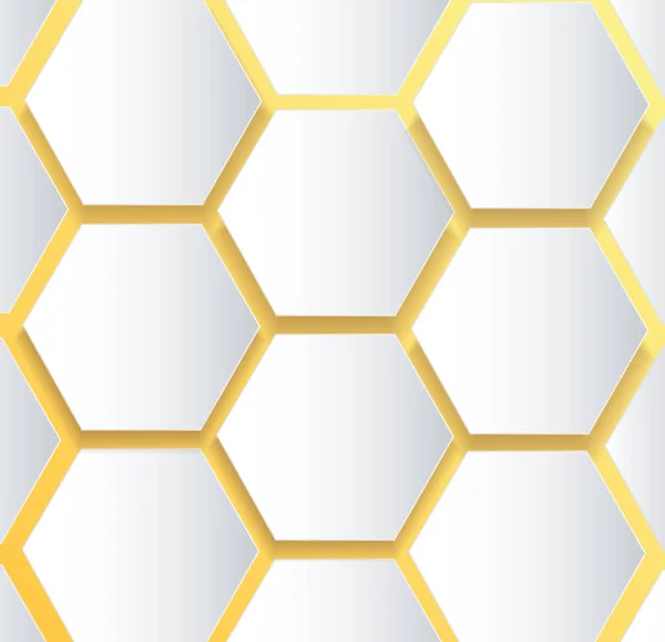 Abstrakta gula biet bikupa hexagon och utrymme bakgrund — Stock vektor