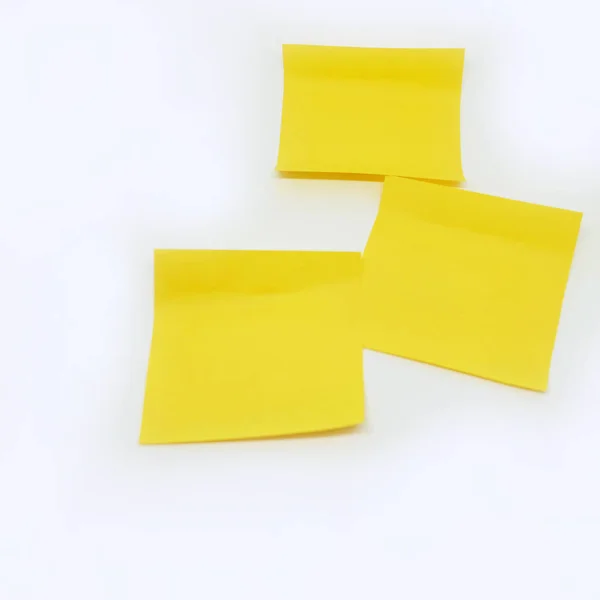 Yellow stick note isolated on white background — Stock Photo, Image