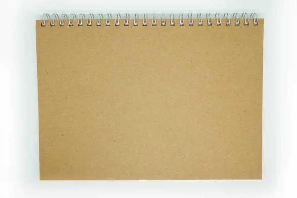 Capa marrom notebook fundo — Fotografia de Stock