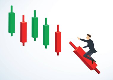 Mum grafik arka plan vektör üzerinde sürme işadamı