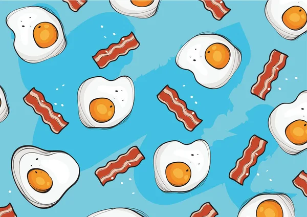 Ägg och bacon bakgrund vektor — Stock vektor
