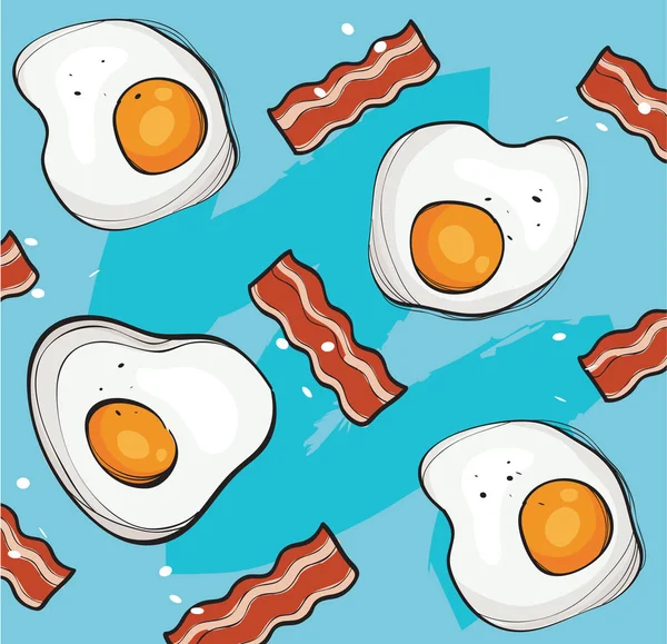 Ägg och bacon bakgrund vektor — Stock vektor
