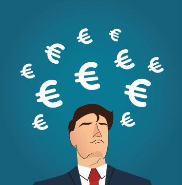 İşadamı ile Euro simge tasarlamak