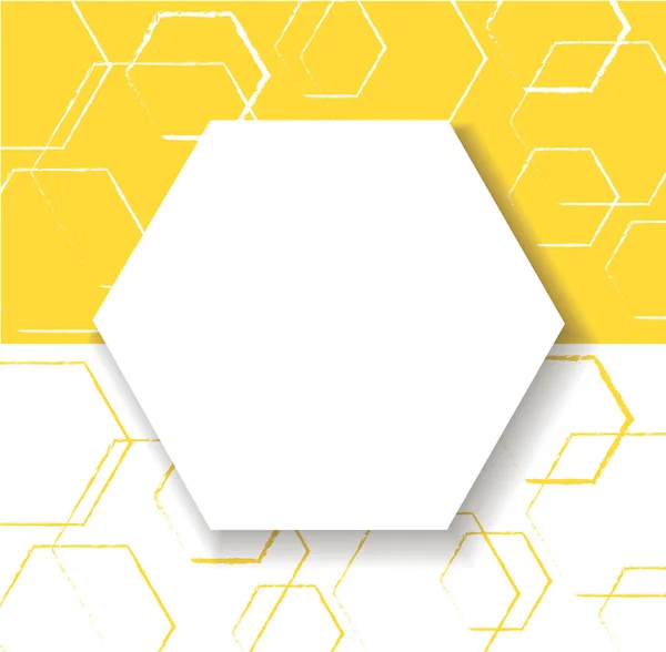 Abstrakta gula hexagon bakgrund vektor — Stock vektor