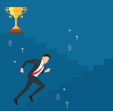 Başarı vektör çizim için çalışan işadamı