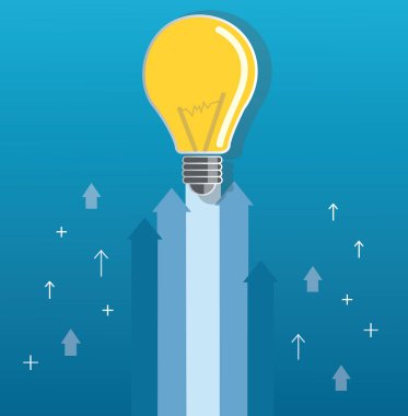  ampul üzerinde bulut başlangıç konsept illüstrasyon  