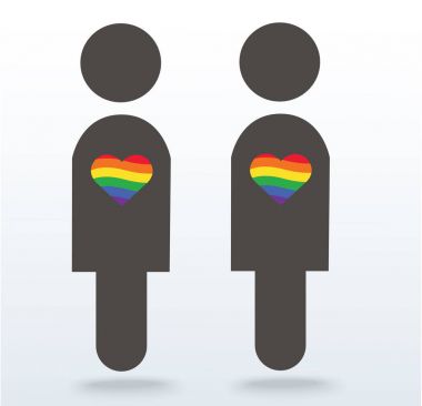 Erkekler bir gökkuşağı kalp, Lgbt sembol simge simge, Aşk aşktır, Gökkuşağı bayrağı kalp simgesi, aşk kazanır 
