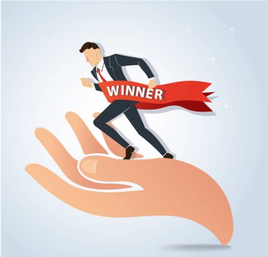 büyük el vektör, iş kavramı üzerinde çalışan başarılı iş adamı 