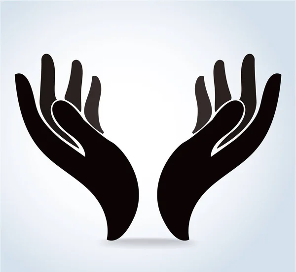 Händer som håller design vektor, be händer logotyp — Stock vektor
