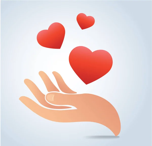Mão segurando o vetor cardíaco —  Vetores de Stock