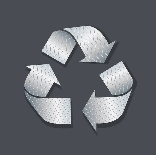 Placa de metal reciclar icono símbolo vector ilustración — Vector de stock