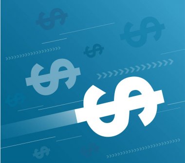 soyut dolar ve mavi renkli vektör çizim