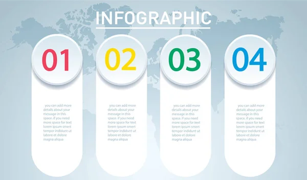 Infographic 일주. 4 옵션으로 벡터 템플릿입니다. 웹, 다이어그램, 그래프, 프레 젠 테이 션, 차트, 보고서, 단계적으로 인포 그래픽에 사용할 수 있습니다. 추상적인 배경 — 스톡 벡터