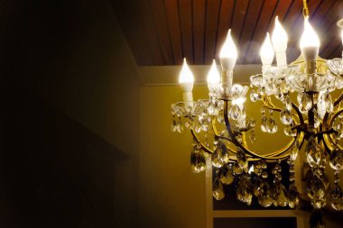 Vintage avize ve uzay arka plan kapatın