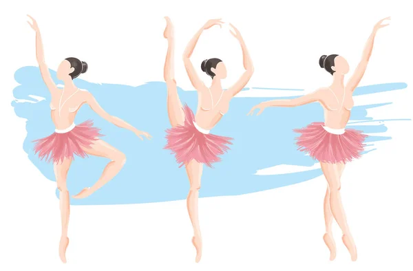 Ensemble Ballerine Femme Icône Logo Ballet Pour Illustration Vectorielle Studio — Image vectorielle