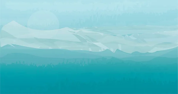 Векторная Иллюстрация Синей Снежной Горы — стоковый вектор