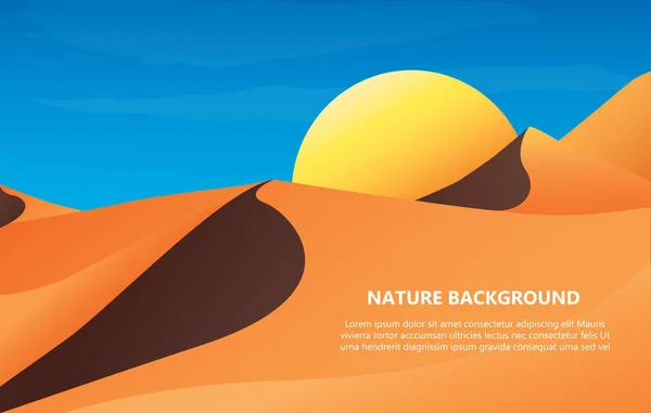 沙漠景观与文本空间背景向量图解 — 图库矢量图片